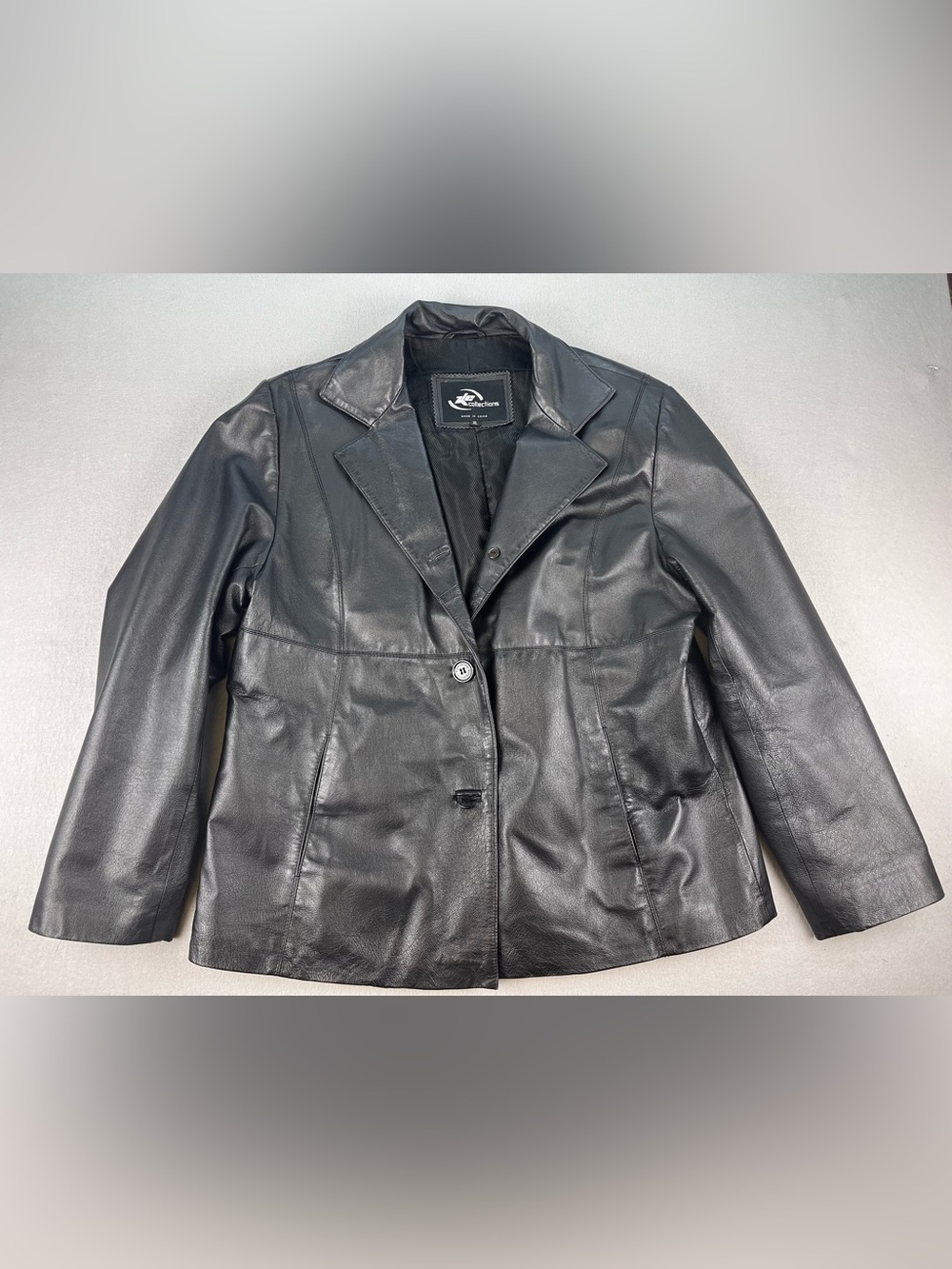 Vintage Y2K KC Collection Black Genuine Leather Blazer Women’s Leather Jacket